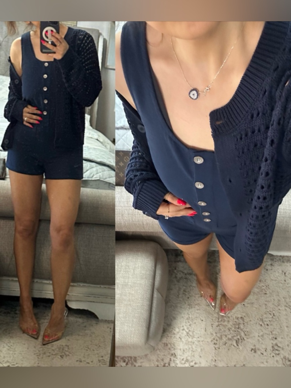 New✨ Midnight Ease Button-Front Romper – Effortless Linen Blend